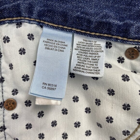 Lucky Brand Sienna Slim Boyfriend Low-Rise Distressed Jeans Women Size 0/25 Blue - Picture 9 of 16